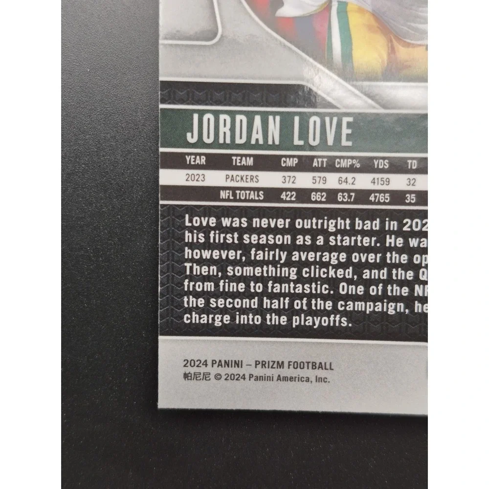 2024 Panini‎ Prizm Jordan Love #101 Purple Pulsar Prizm Green Bay Packers